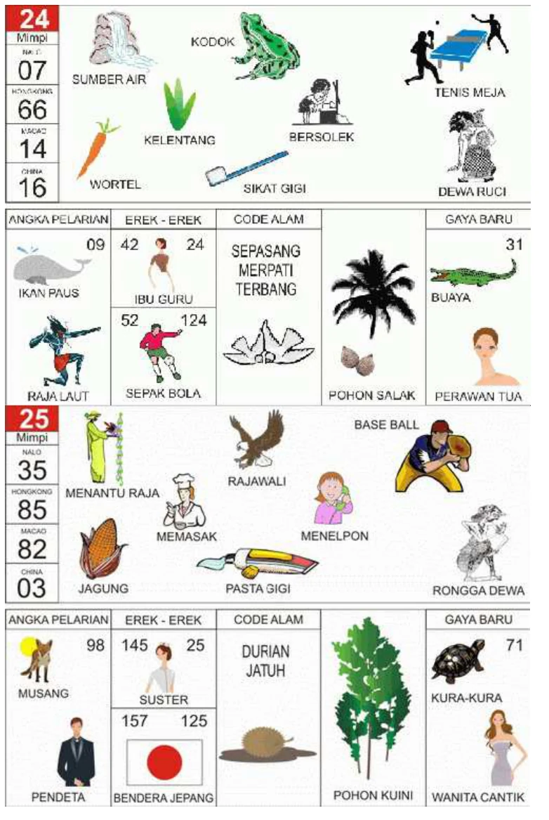 Buku Mimpi 2D kode 24 dan 25, halaman 13